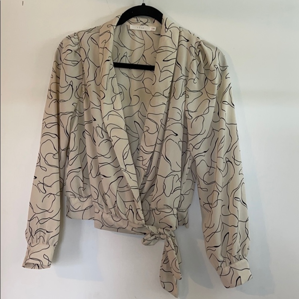 Lush long sleeve wrap blouse